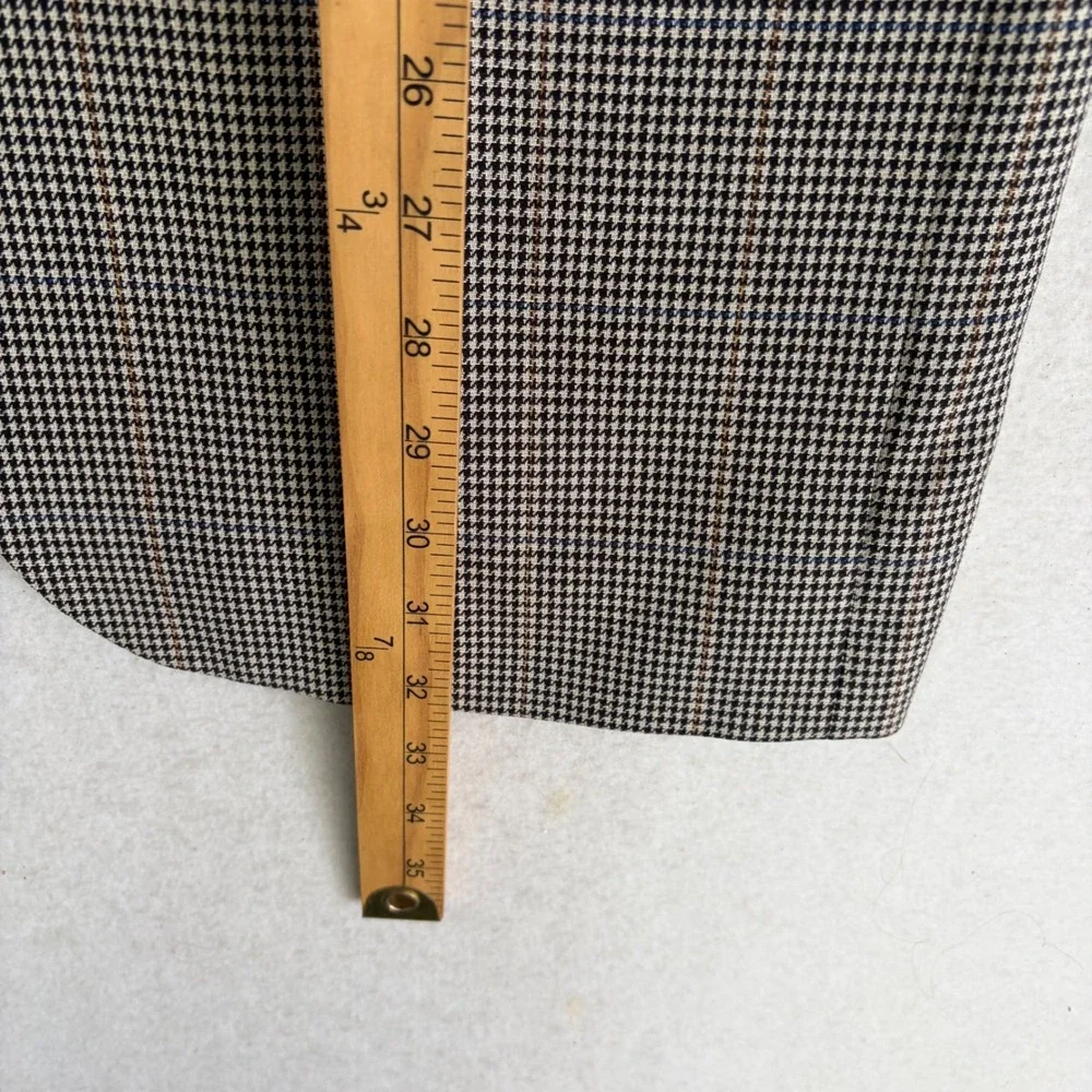 Jos A Bank Silk Wool Houndstooth Sport Coat Blazer Mens 41L Tan Brown Jacket